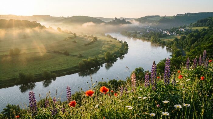 Vallée traversée par la Meuse